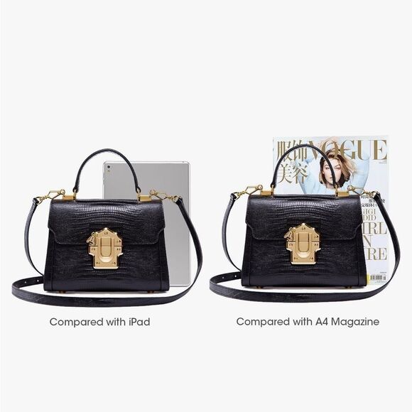 ♥️ Elegant Black L’Festin Mini Kelly Handbag, black leather with gold hardware - Picture 6 of 11